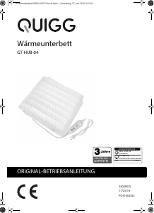 Bedienungsanleitung Quigg GT-HUB-04 Elektrische heizdecke