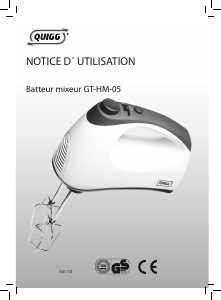 Mode d’emploi Quigg GT-HM-05 Batteur à main