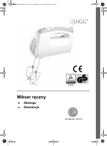 Instrukcja Quigg GT-HM-09 Mikser ręczny