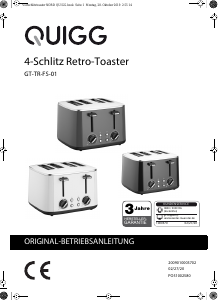 Bedienungsanleitung Quigg GT-TR-FS-01 Toaster