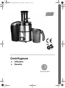 Mode d’emploi Quigg GT-JE-01 Presse-fruits