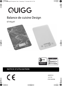 Mode d’emploi Quigg GT-KSg-07 Balance de cuisine