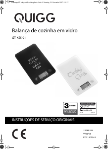 Manual Quigg GT-KSS-01 Balança de cozinha