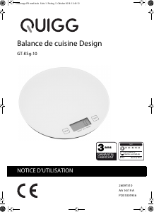 Mode d’emploi Quigg GT-KSg-10 Balance de cuisine