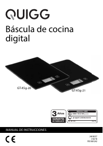 Manual de uso Quigg GT-KSg-21 Báscula de cocina