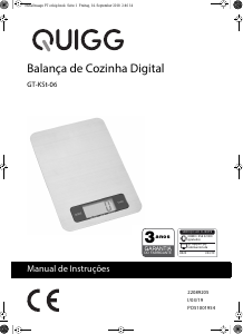 Manual Quigg GT-KSt-06 Balança de cozinha