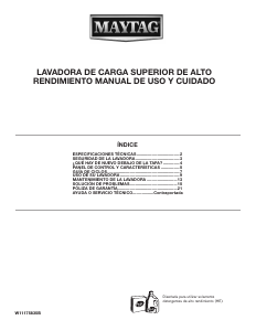 Manual de uso Maytag 7MMVWC565FW Lavadora