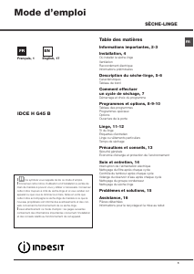 Handleiding Indesit IDCE H G45 B (FR) Wasdroger