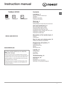 Handleiding Indesit IDCA G35 B ECO (EU) Wasdroger