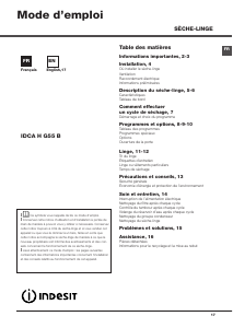 Handleiding Indesit IDCA H G35 B (FR) Wasdroger