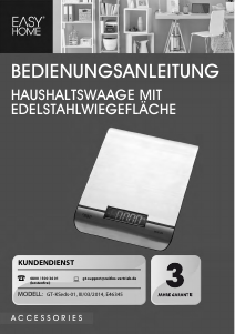 Bedienungsanleitung EasyHome GT-Kseds-01 Küchenwaage