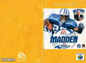 Bruksanvisning Nintendo N64 Madden NFL 2001