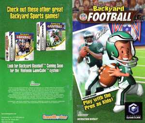 Handleiding Nintendo GameCube Backyard Football