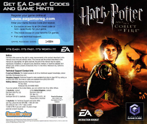 Handleiding Nintendo GameCube Harry Potter and the Goblet of Fire