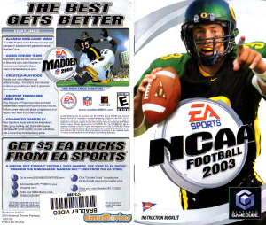 Handleiding Nintendo GameCube NCAA Football 2003