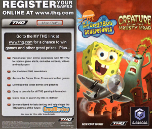 Bruksanvisning Nintendo GameCube SpongeBob SquarePants - Creature from the Krusty Krab
