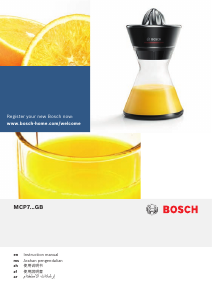 说明书 博世 MCP72GPWGB 柑橘榨汁机