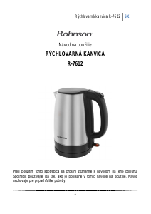 Návod Rohnson R-7612 Kanvica