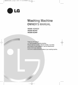 Manual LG WD-10240F Washing Machine