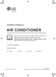 Manuale LG S12ET Condizionatore d’aria
