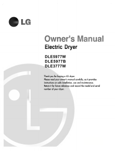 Manual LG DLE5977B Dryer