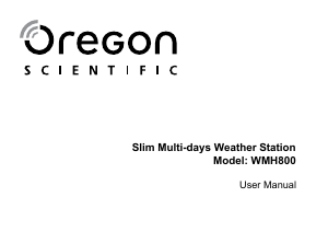 Manuale Oregon WMH 800 Stazione meteorologica