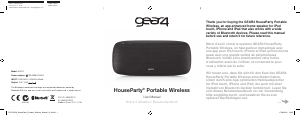 Manual Gear4 HouseParty Portable Wireless Altifalante de base