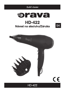 Návod Orava HD-422 Fén na vlasy