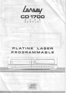 Mode d’emploi Lansay CD 1700 Lecteur CD