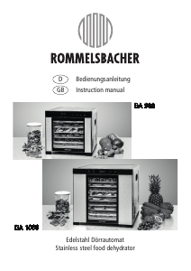 Bedienungsanleitung Rommelsbacher DA 1000 Lebensmitteltrockner