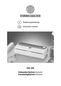 Handleiding Rommelsbacher VAC 300 Vacumeermachine