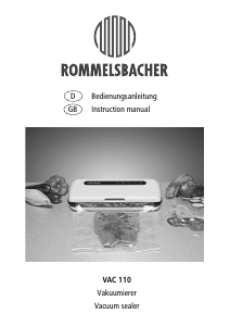Manual Rommelsbacher VAC 110 Vacuum Sealer