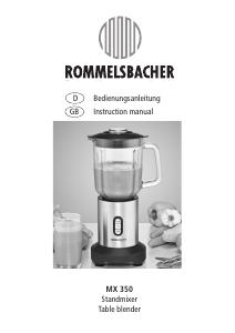 Manual Rommelsbacher MX 350 Blender