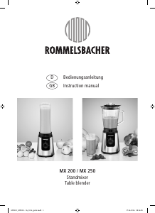 Bedienungsanleitung Rommelsbacher MX 200 Standmixer