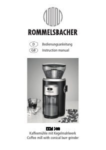 Bruksanvisning Rommelsbacher EKM 300 Kaffekvarn