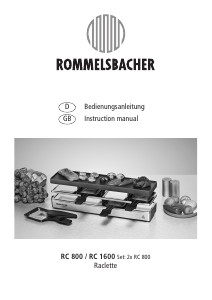 Handleiding Rommelsbacher RC 800 Gourmetstel