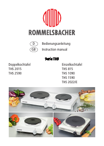 Handleiding Rommelsbacher THS 2022/E Kookplaat