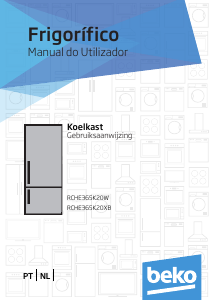 Handleiding BEKO RCHE365K20XB Koel-vries combinatie