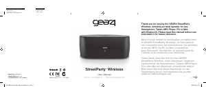 Manual Gear4 StreetParty Wireless Altifalante de base