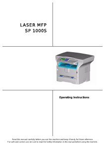 Bruksanvisning Ricoh Aficio SP 1000S Multifunktionsskrivare