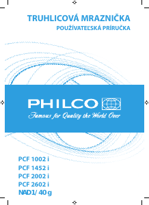Návod Philco PCF 1002 i Mraznička