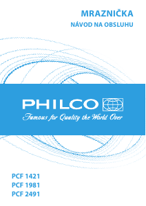 Návod Philco PCF 1421 Mraznička