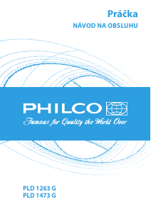 Návod Philco PLD 1263 G Práčka