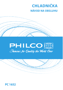 Návod Philco PC 1652 Chladnička s mrazničkou