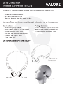 Manual Valore BTS31 Headphone