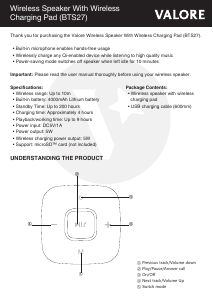 Manual Valore BTS27 Speaker