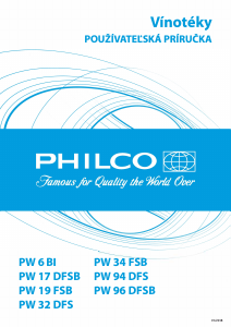 Návod Philco PW 32 DFS Vinotéka