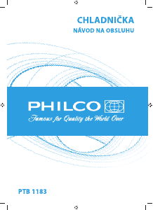 Návod Philco PTB 1183 Chladnička