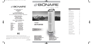Manual Bionaire BAP1700 Purificador de ar