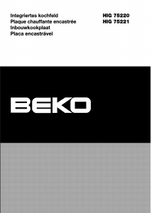 Handleiding BEKO HIG 75221 SX Kookplaat